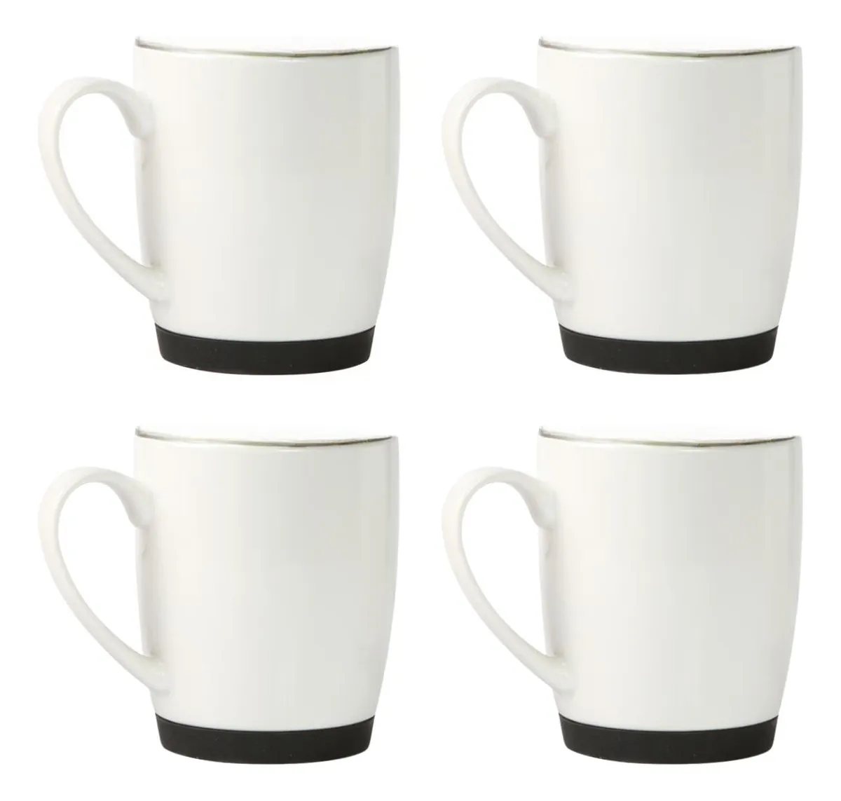 Set 4 Tazas De Cerámica Blanco