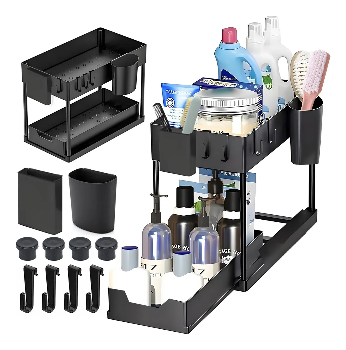 Organizador 2 niveles negro