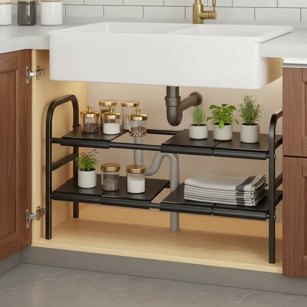 Organizar expansible debajo del fregadero