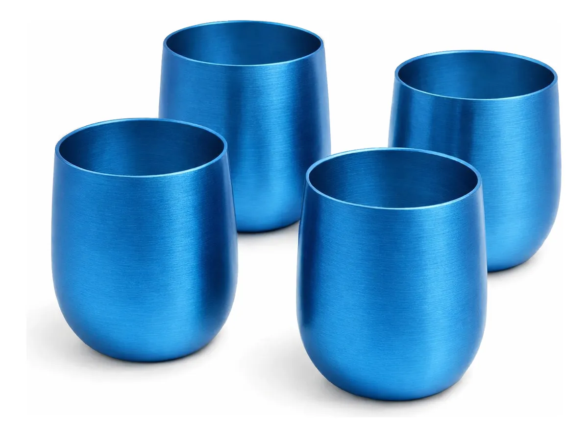 Set 4 Vasos Aluminio Metalizados