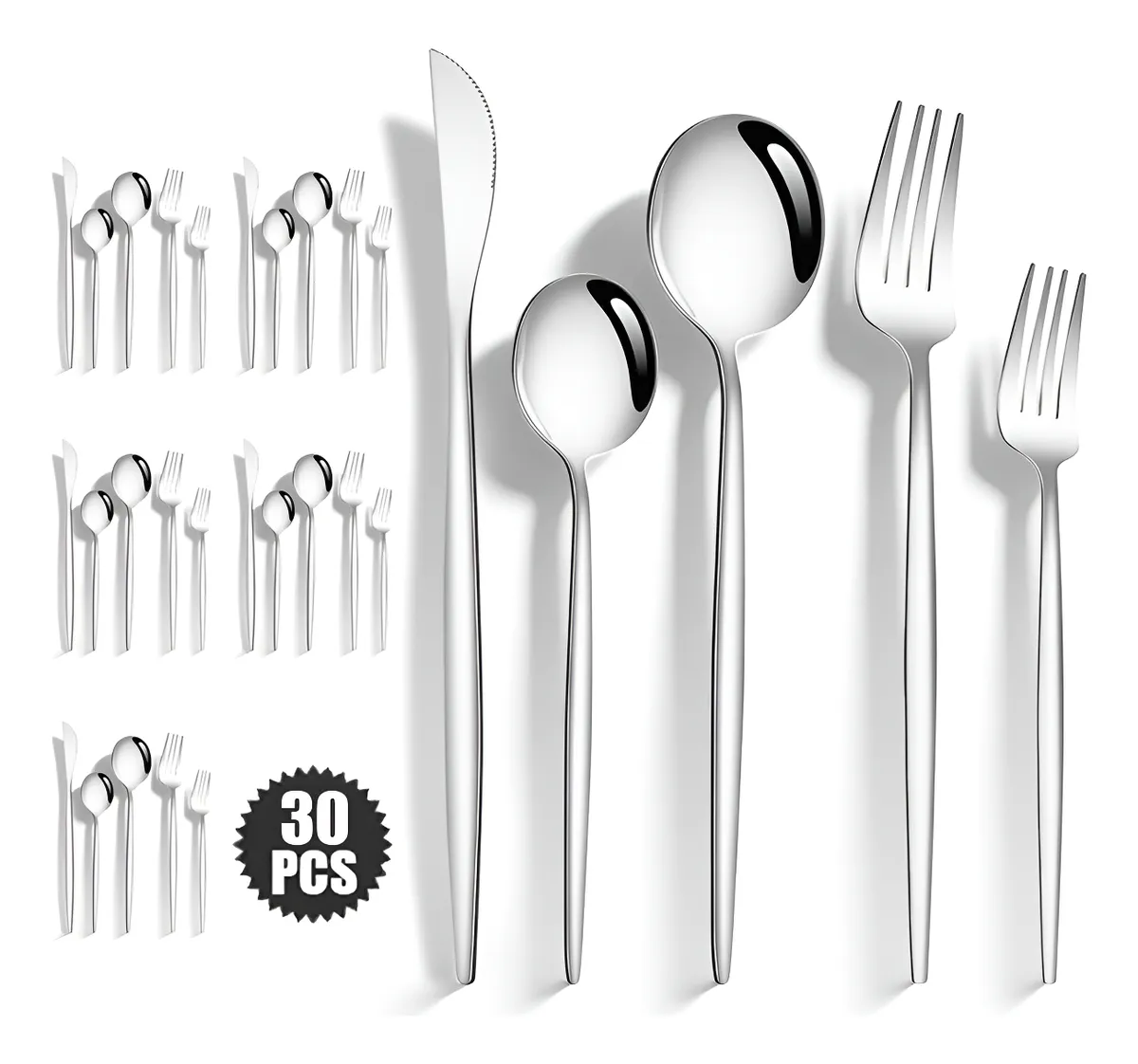 Juego De Cubiertos 30 Pzas. Plateado