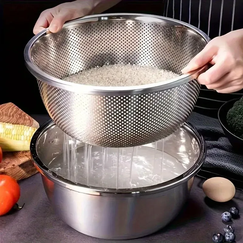 Colador y bowl de acero