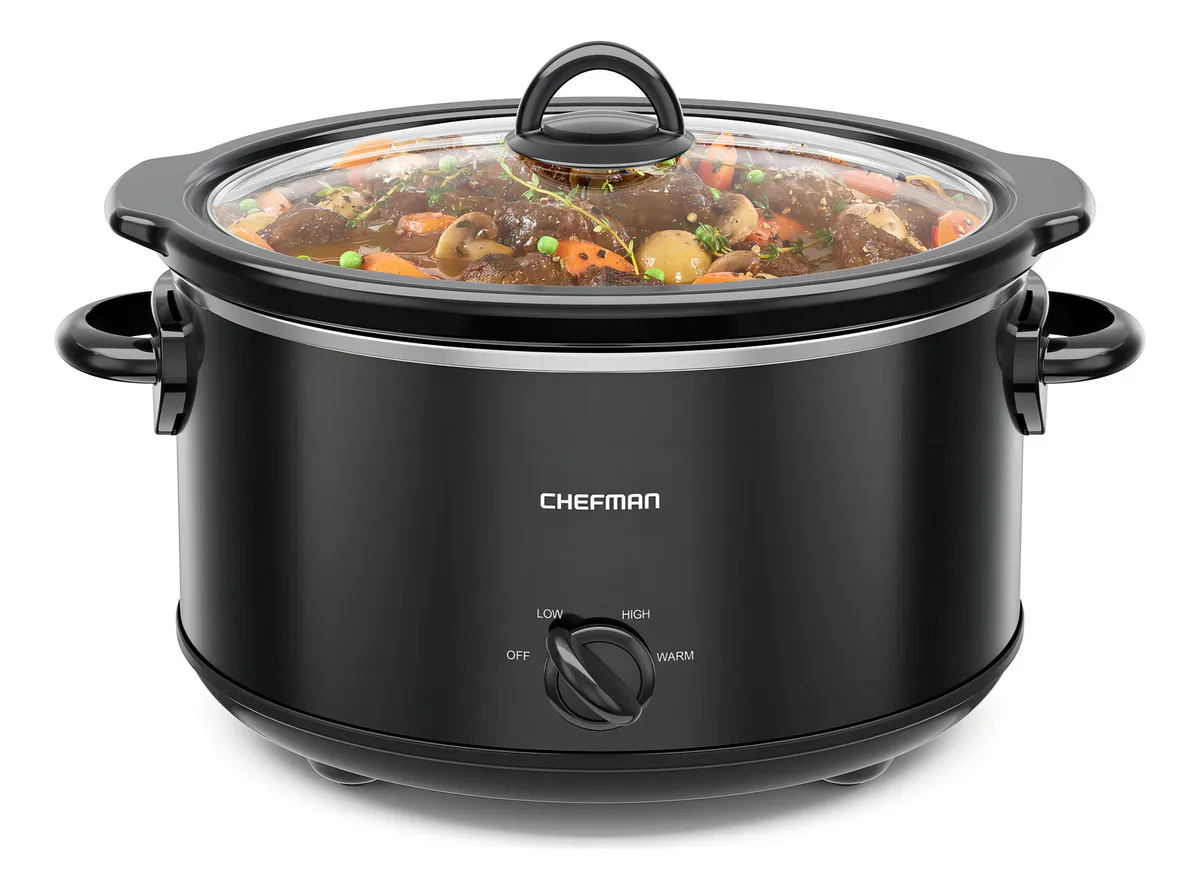 Chefman Olla Eléctrica De Cocción Lenta Redonda Negro Negro 60