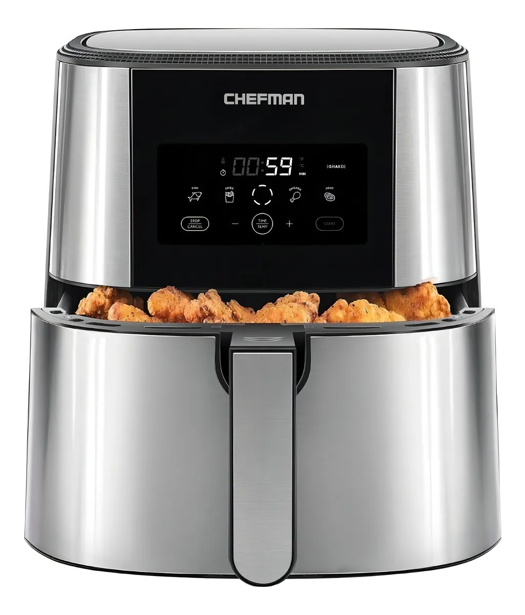 Freidora de Aire Chefman 7.5L Digital Acero Inoxidable Pantalla Táctil