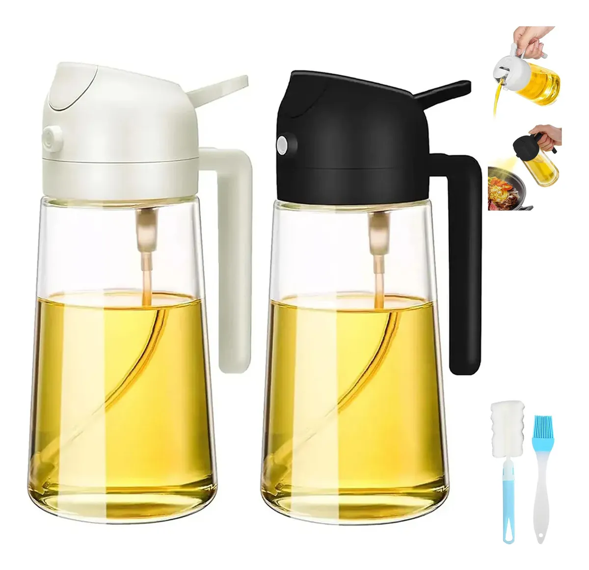 4pcs Botellas Vidrio Aceite Spray