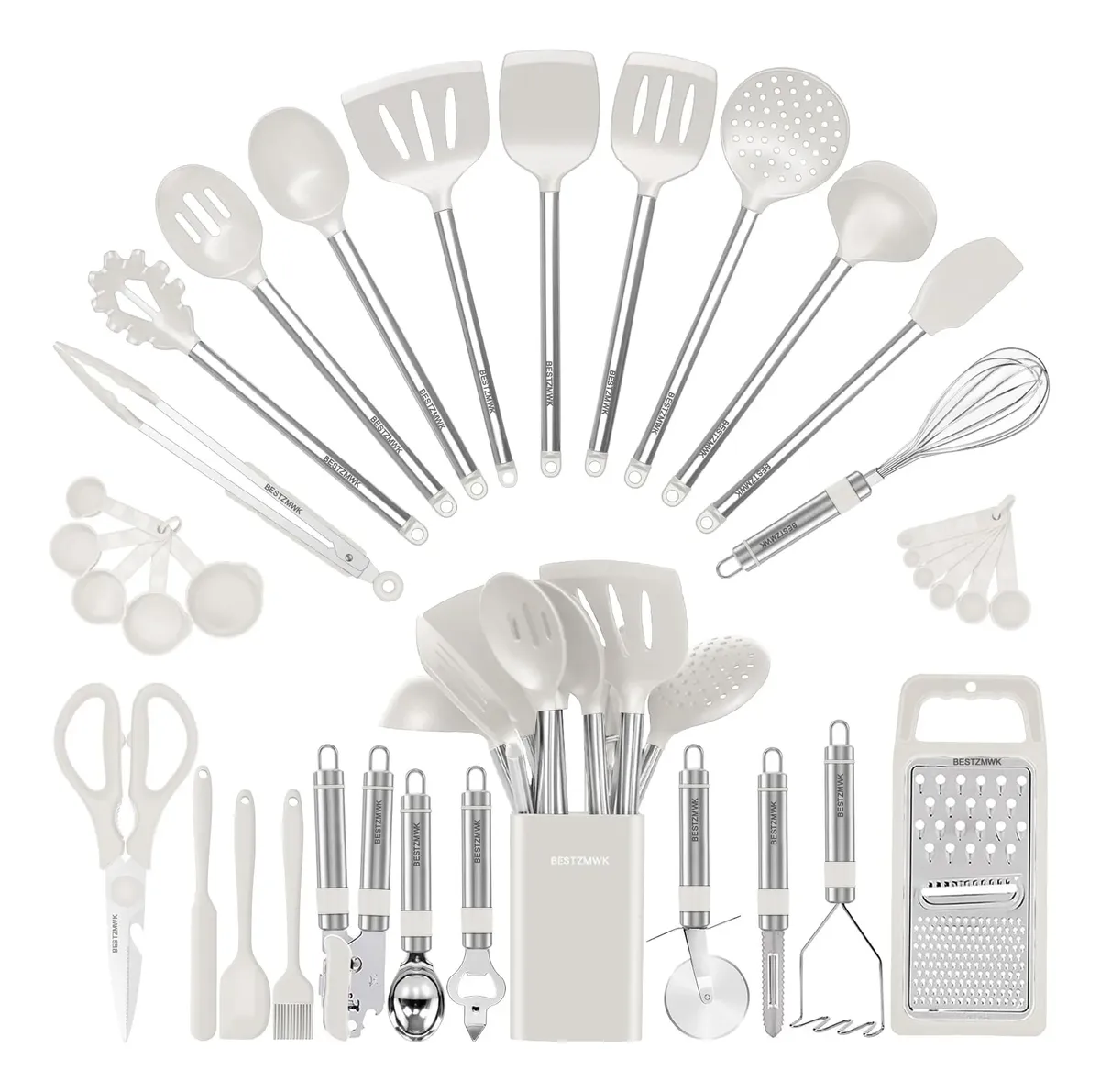 Juego utensilios de silicona 33pzs