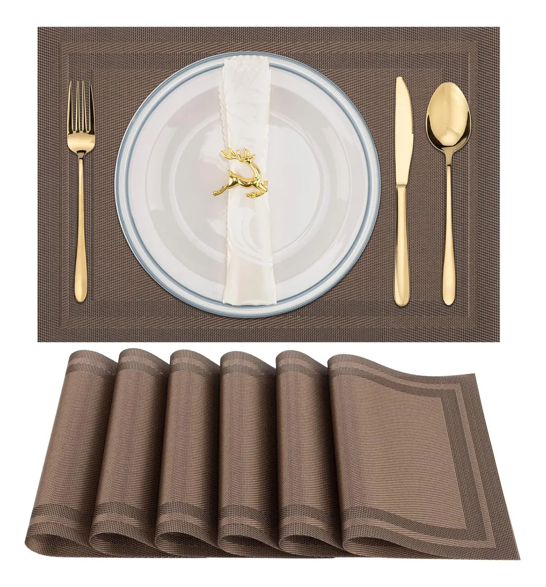 VAKRNY Set de 6 Manteles Individuales