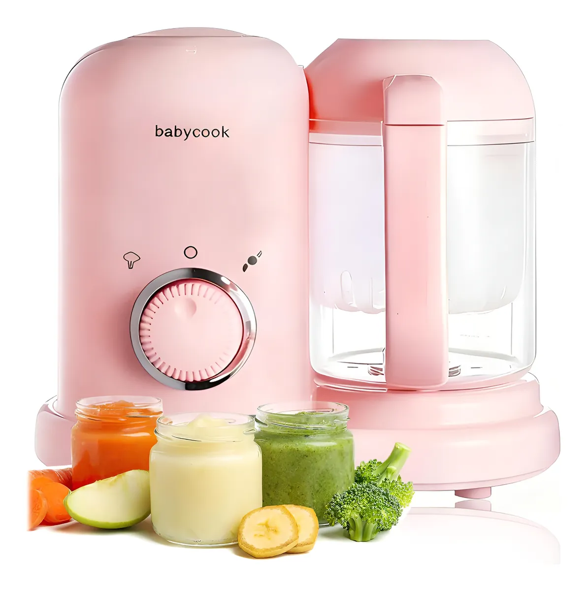 Procesador De Alimentos Para Bebés Molinillo Cocina 3 En 1 Rosa Pálido