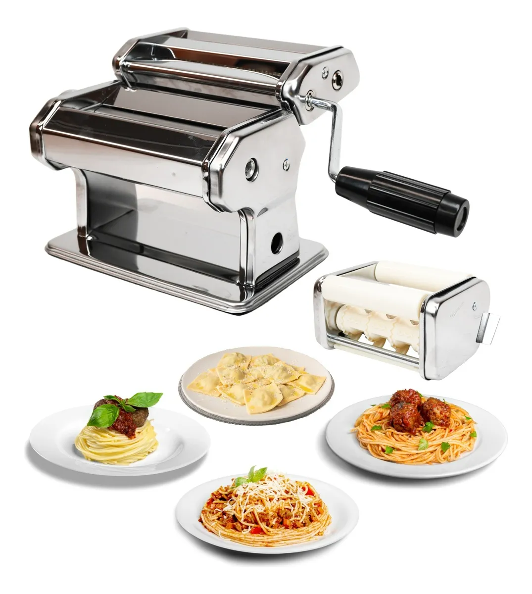 Máquina De Pasta Para Cortar Ravioles Y Fideos De Plata