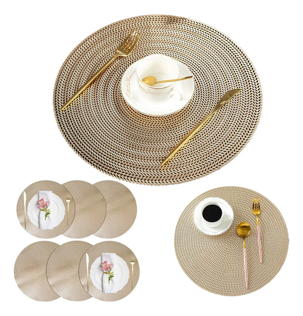 Pack 6 Manteles Individuales Redondos