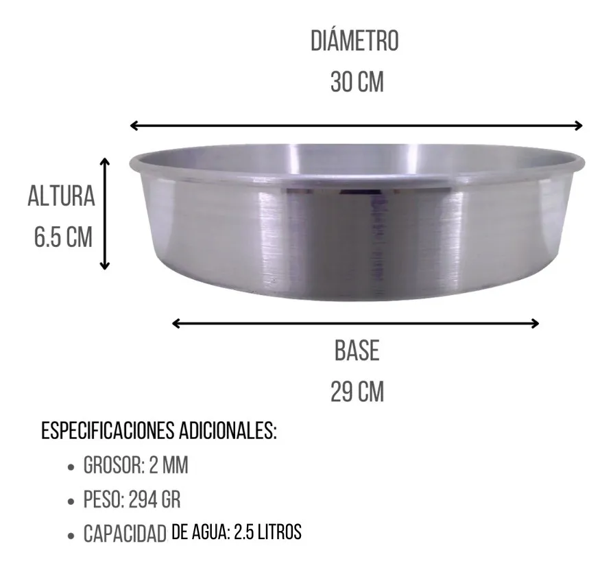 Molde De Aluminio Para Pastel Redondo 30 Cm