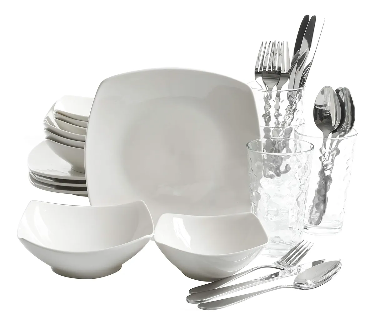 Vajilla Blanca Gibson 45pz Blanco