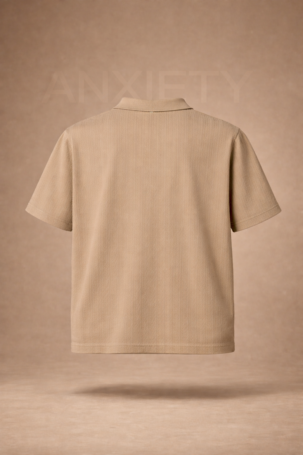 Beige Zip Polo Shirt