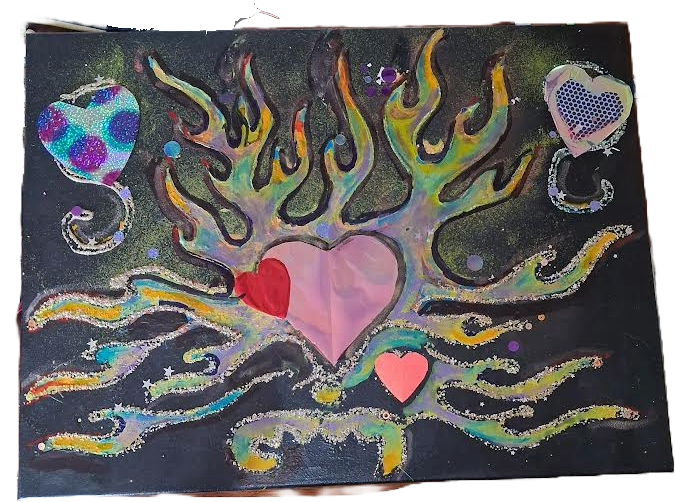 Flaming Hearts Digital Art