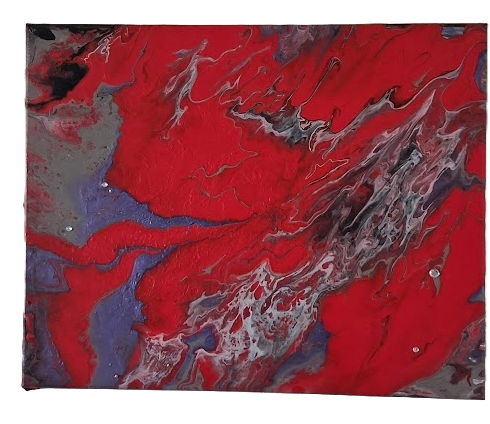 Vivid Abstract Red Digital Canvas