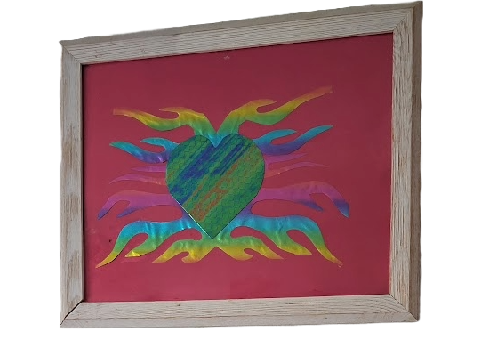 Vibrant Heart Flame Digital Art