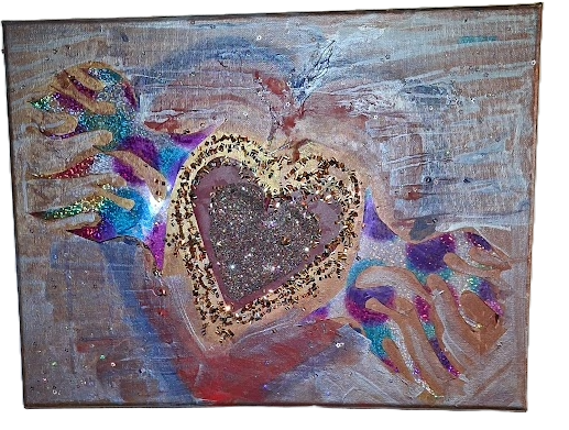 Glitter Heart Wings Digital Art