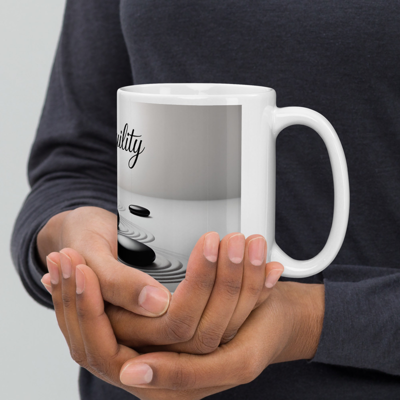 Tranquility White glossy mug