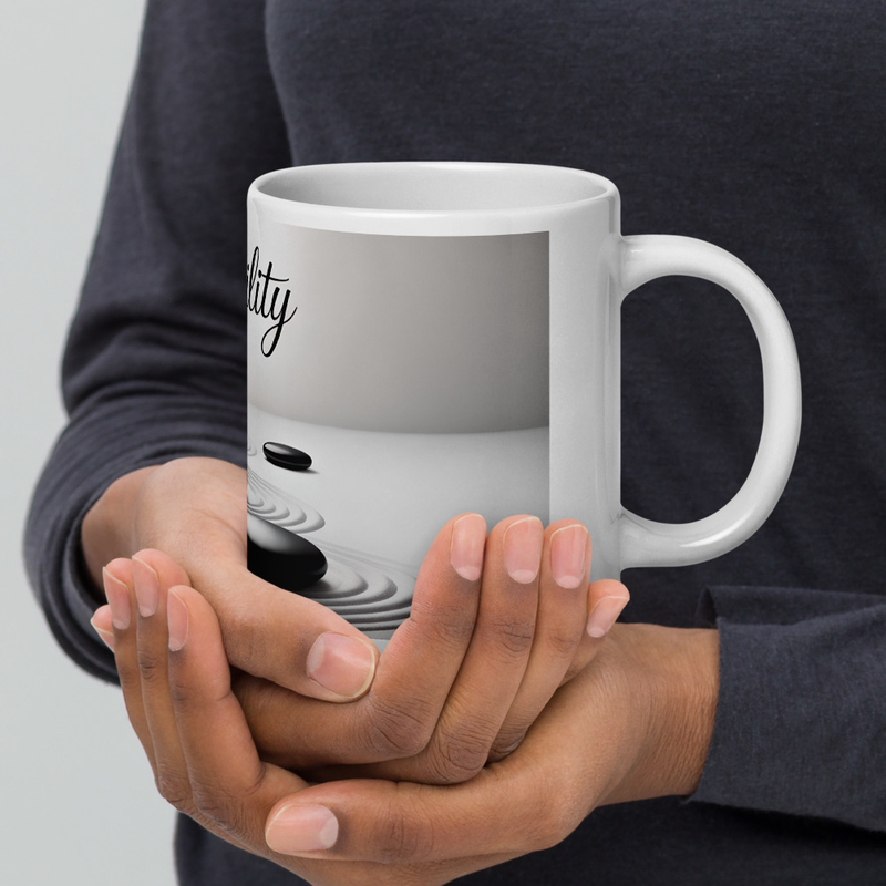 Tranquility White glossy mug
