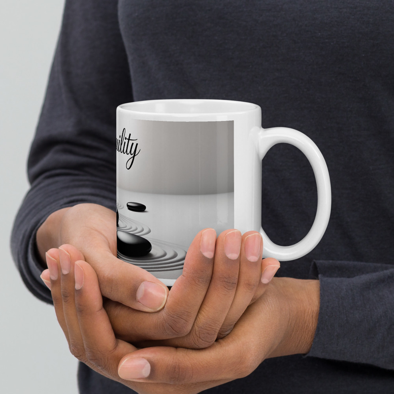 Tranquility White glossy mug