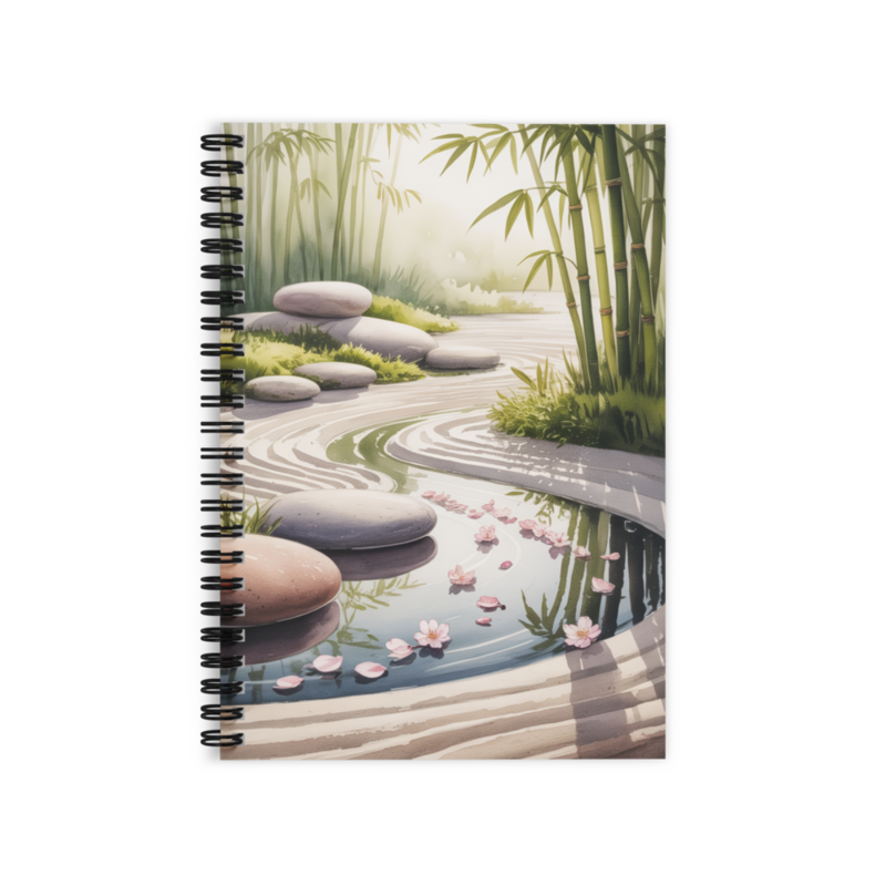 Ruled Line Spiral Notebook-Peaceful Lagoon