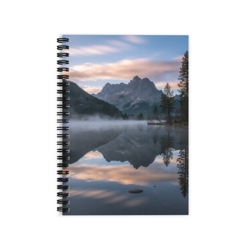 Ruled Line Spiral Notebook-Serene Lake