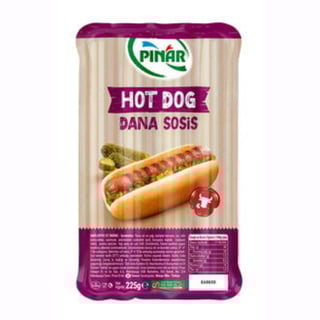 Pınar Hot Dog Dana Sosis 225g