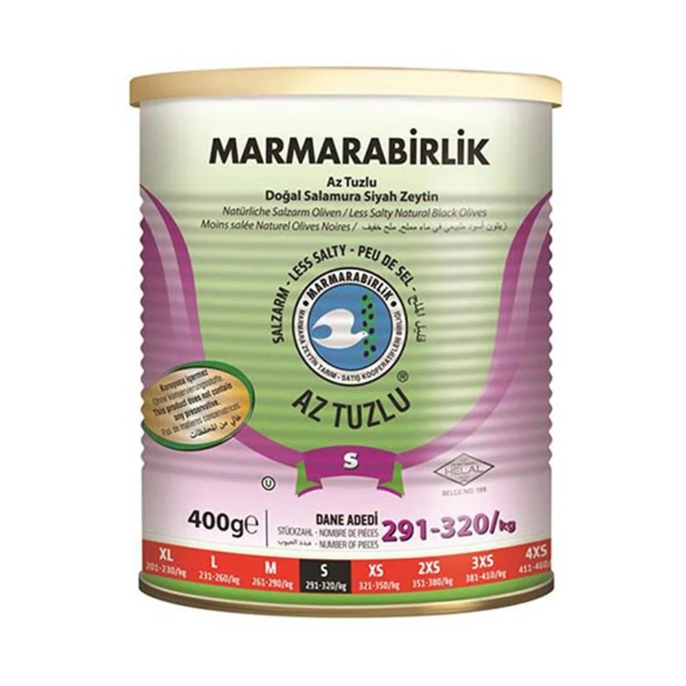 Marmarabirlik Az Tuzlu Siyah Zeytin 400g