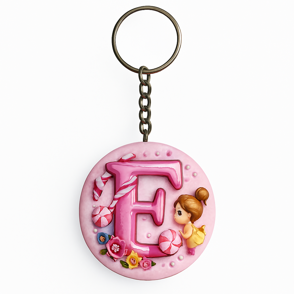 Letter E customized key chain