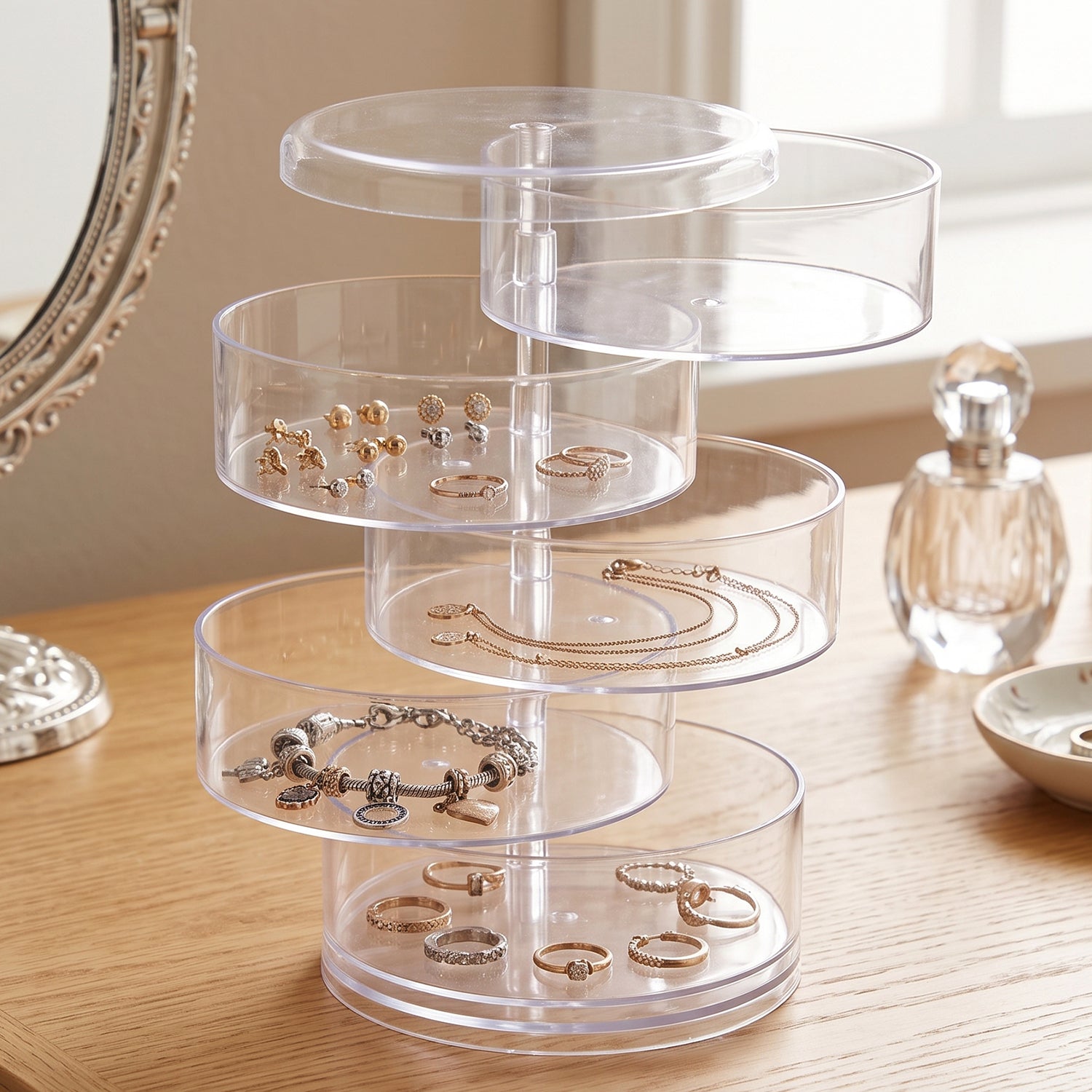 Rotating Acrylic Jewelry Organizer