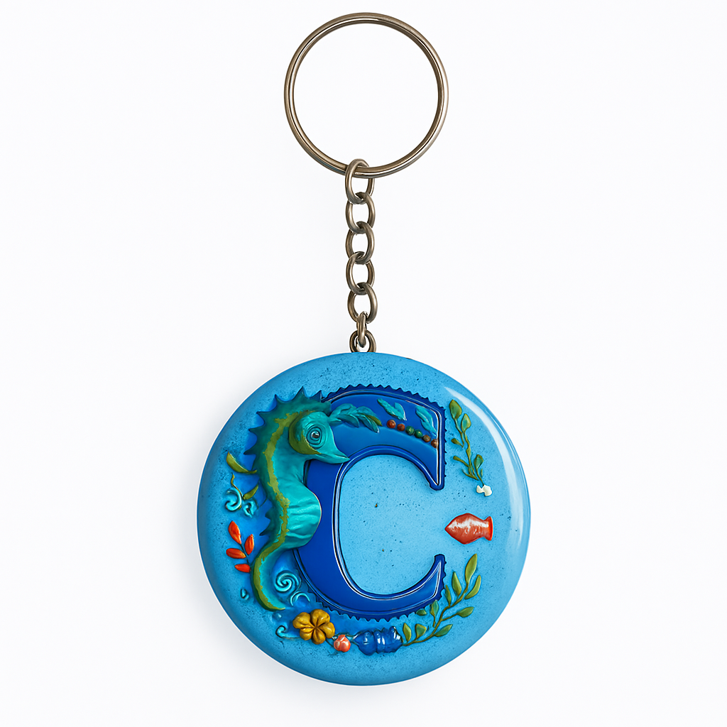 Customized C letter keychain