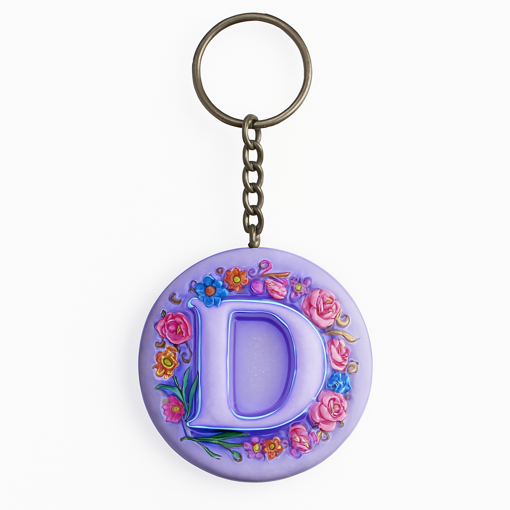 Customized key chain letter D