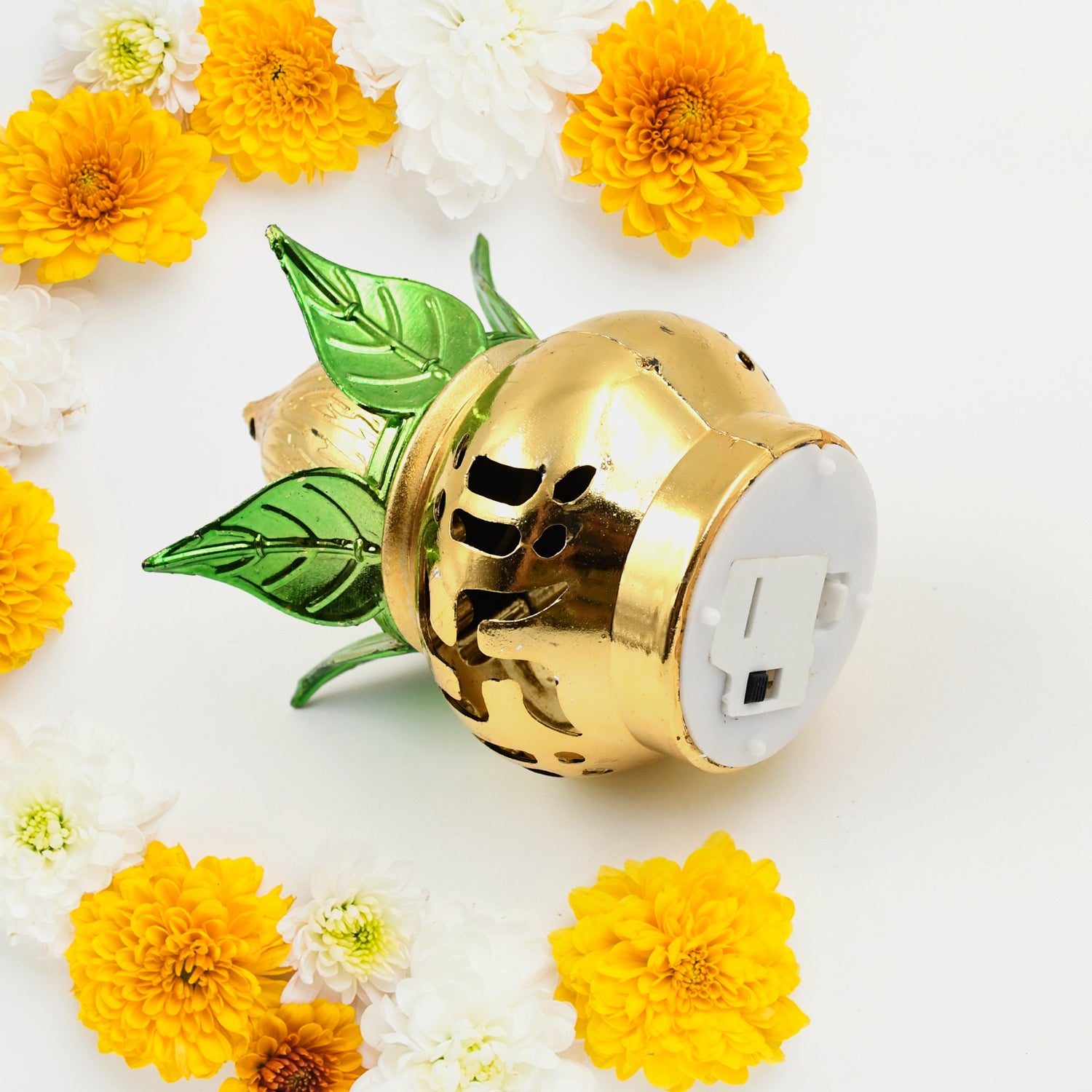 LED Kalash  Gold Plated, Multicolor Light for Pooja | Styleva