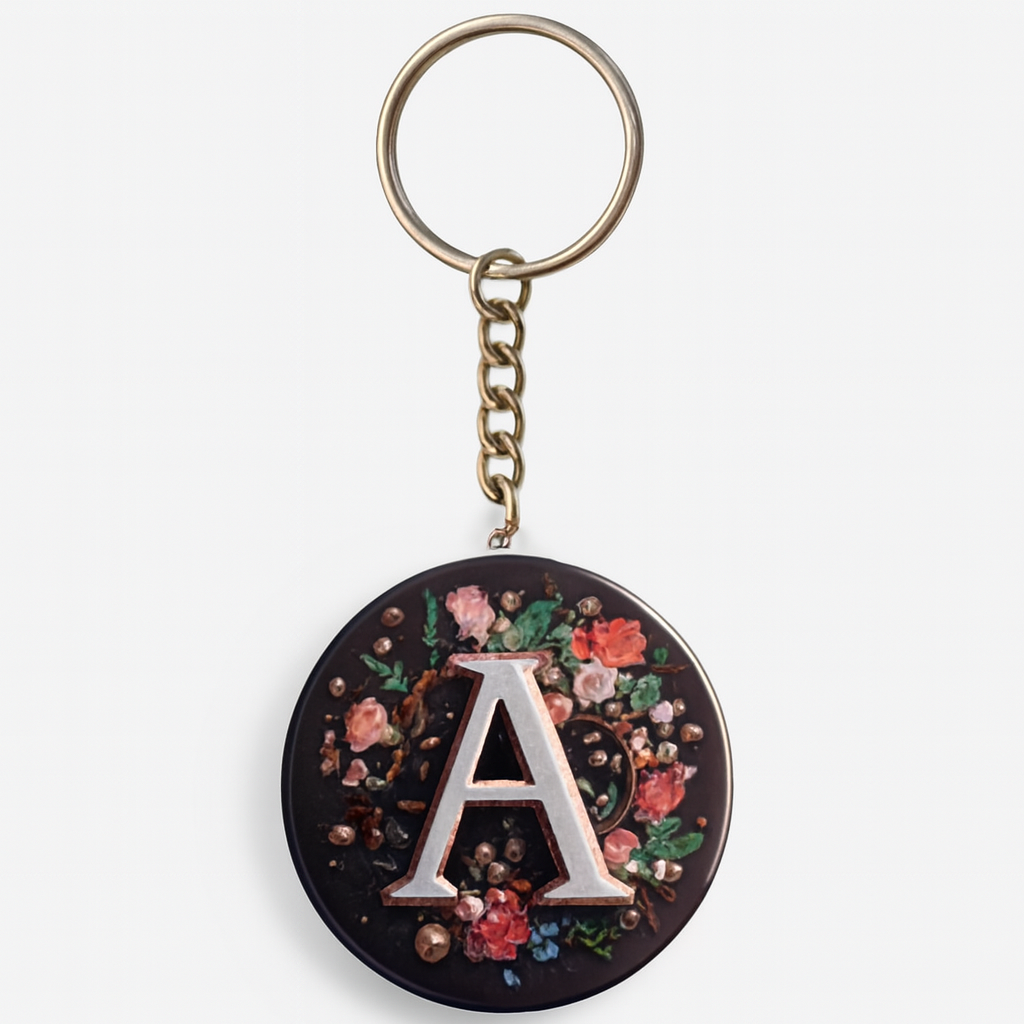 Customized 55mm Round keychain