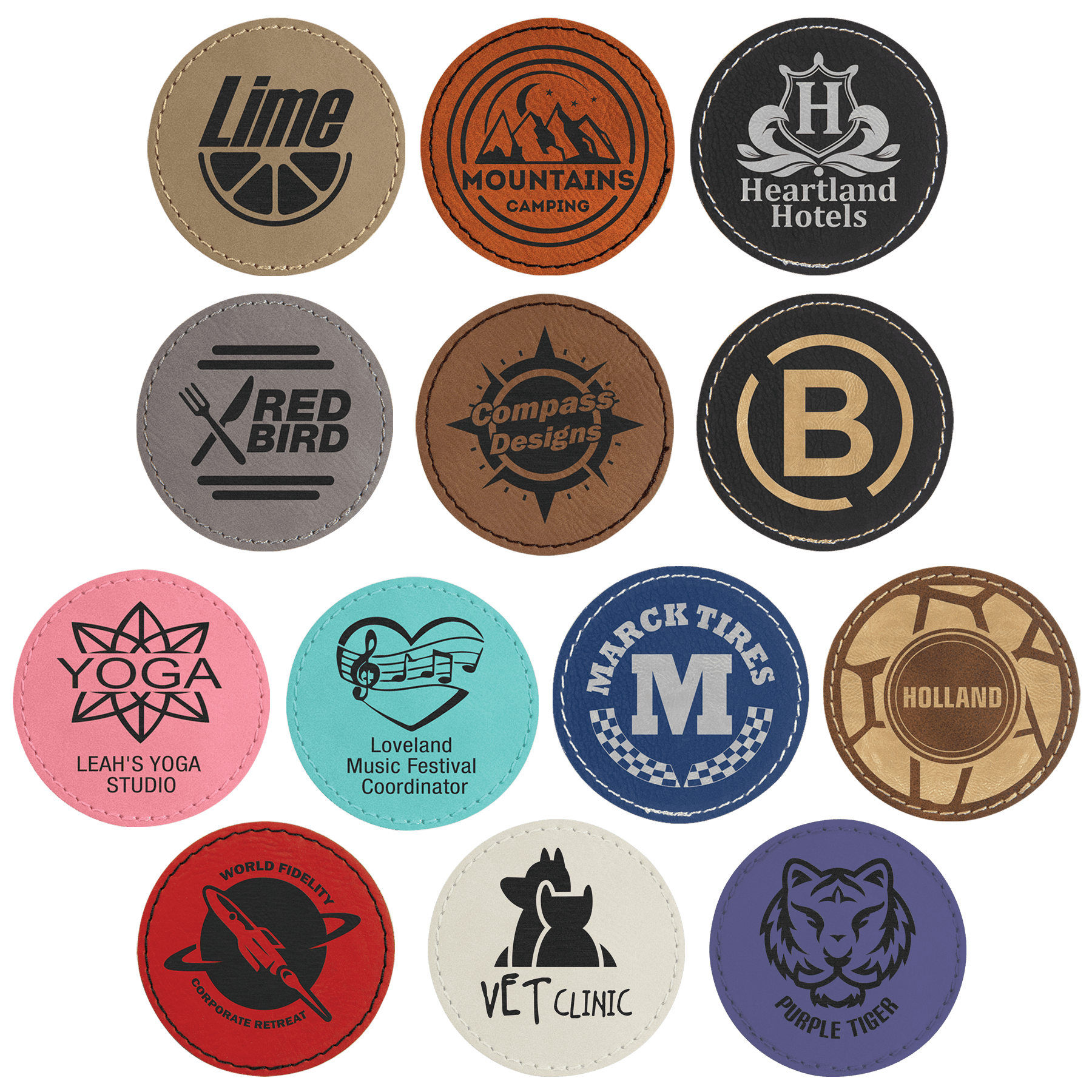 Leatherette Coaster Set, Square