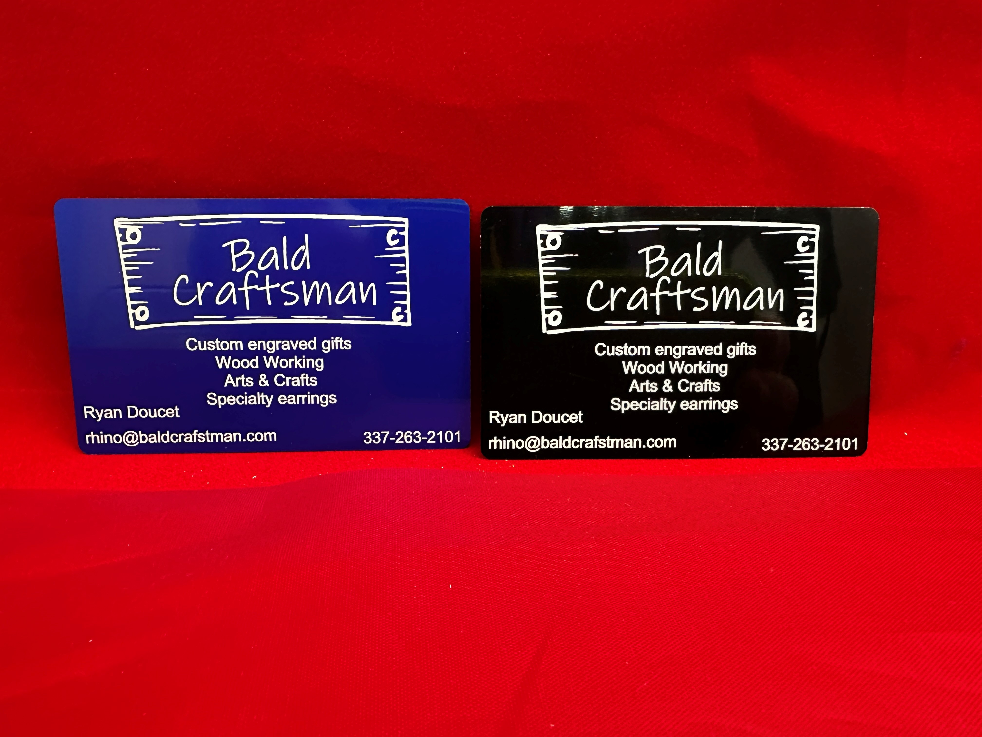 Metal business cards w/ magnetic backing