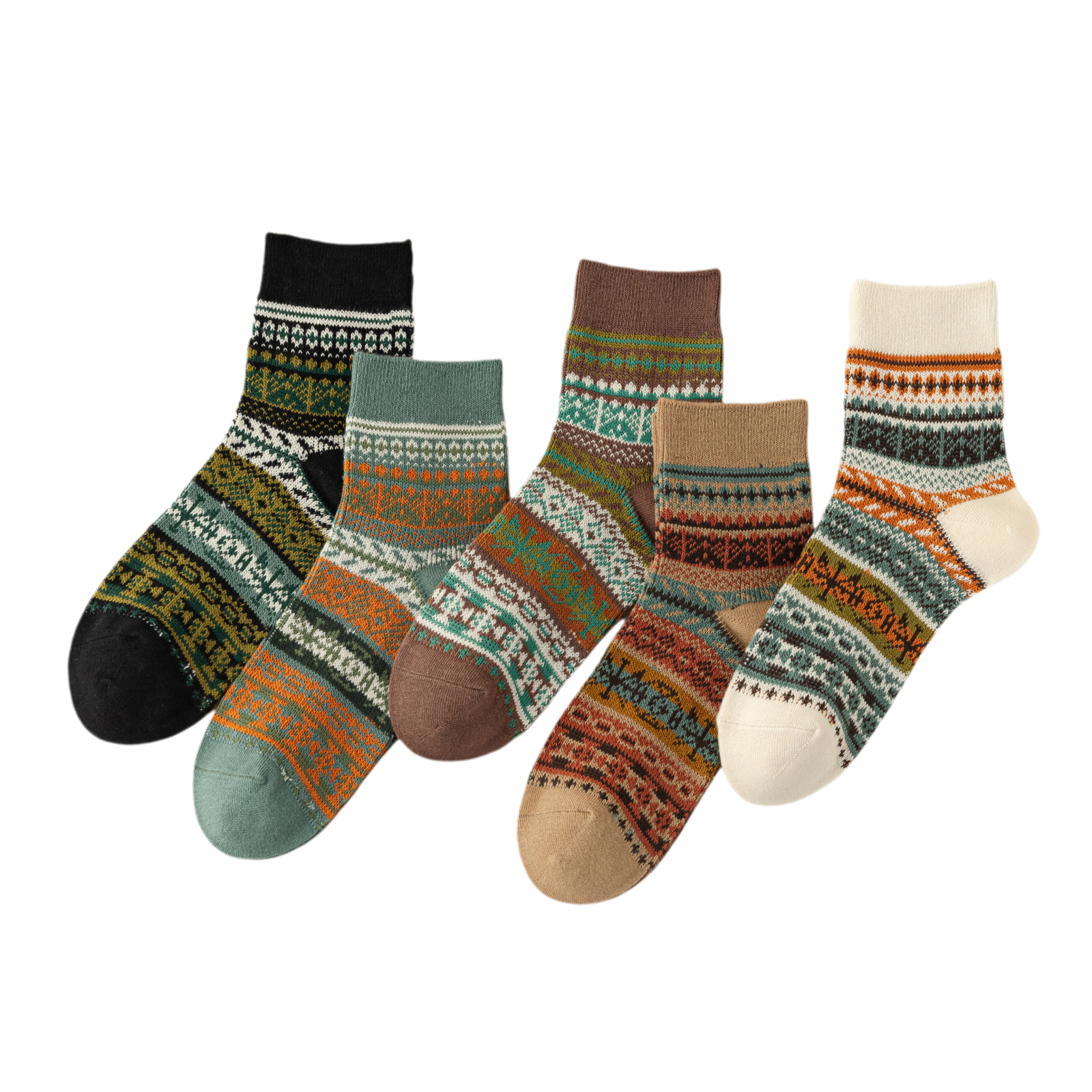 Vintage Pattern Wool Socks Set