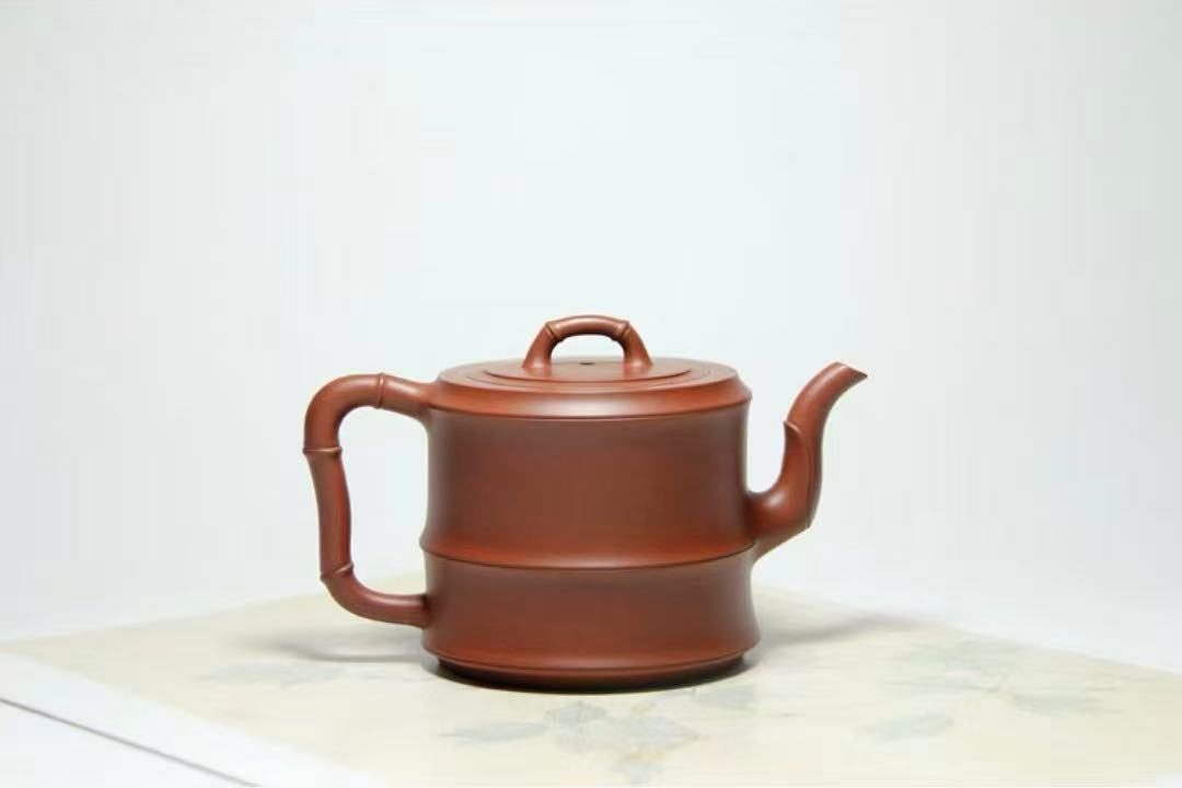 Bamboo-Style Clay Teapot