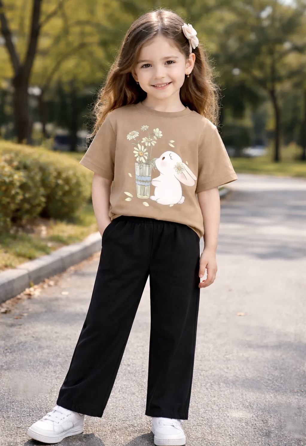 Kids' Bunny Graphic Outfit in Multi-Colors 