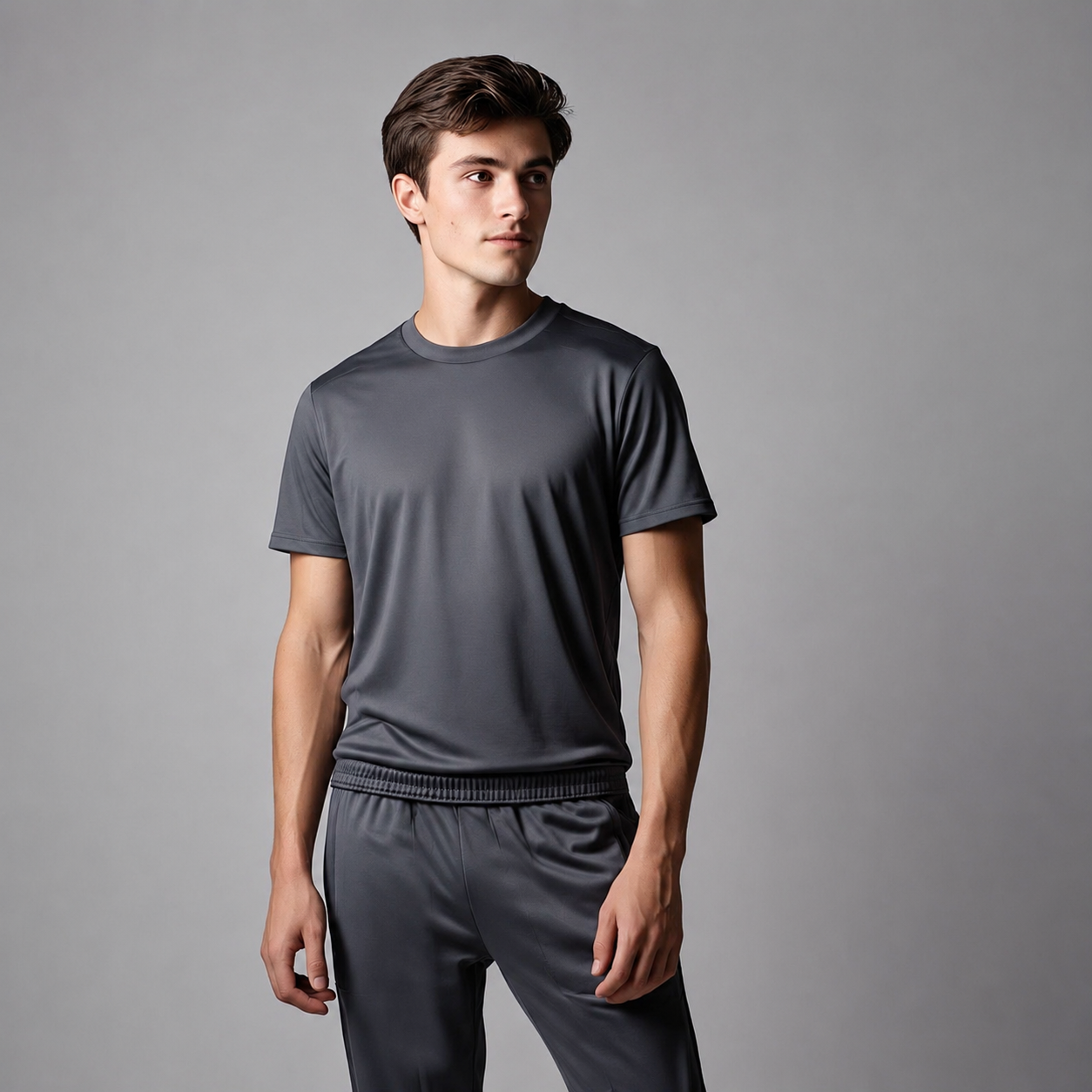 Men's Charcoal Sportswear Set in Interlock Fabric