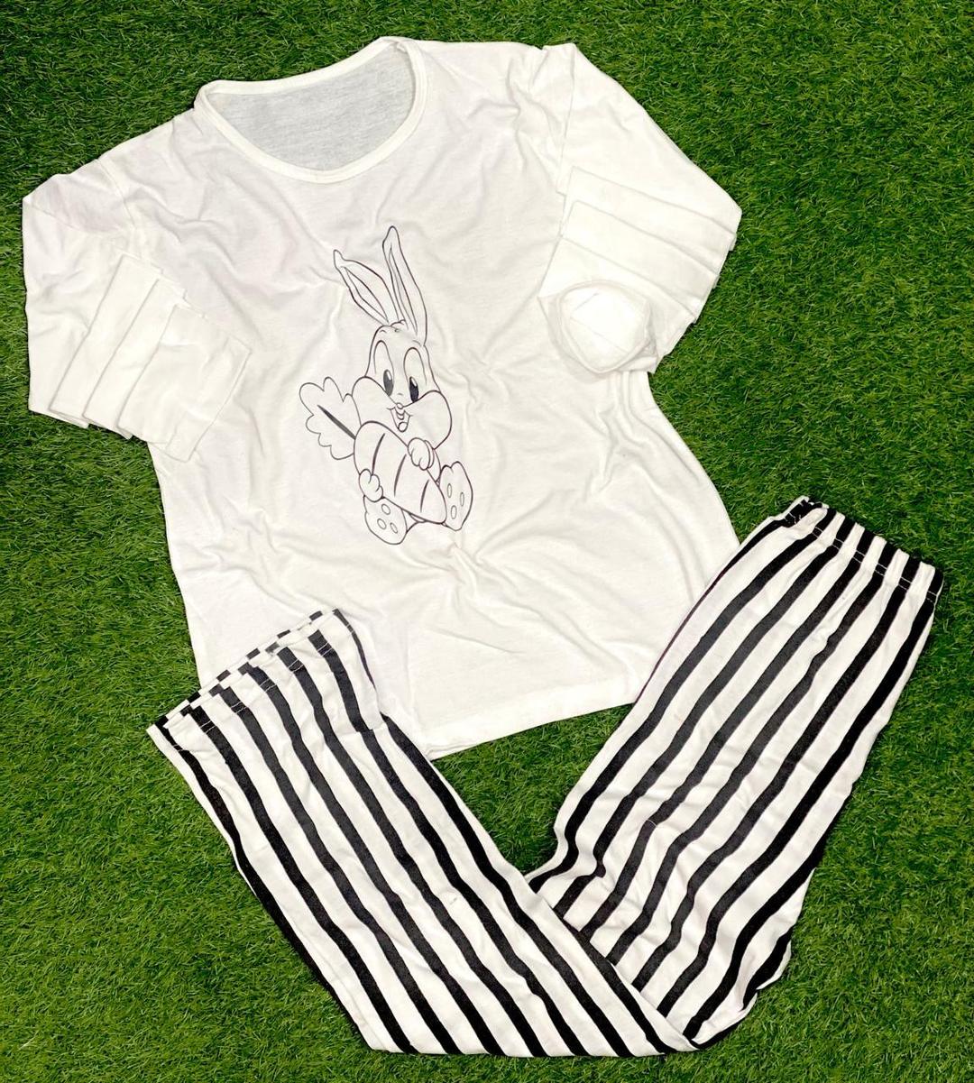 Cartoon Bunny Pajama Set for womens