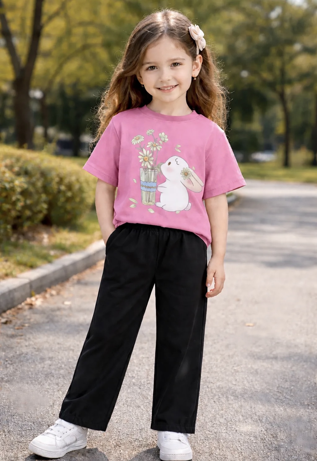 Kids' Bunny Graphic Outfit in Multi-Colors 
