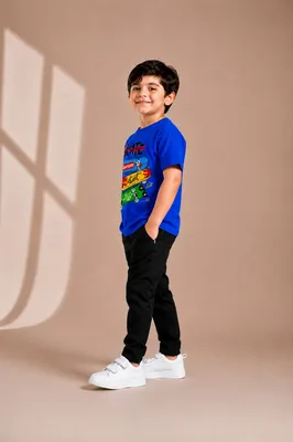 Boys' Blue Skateboard T-Shirt with pants a complete set
