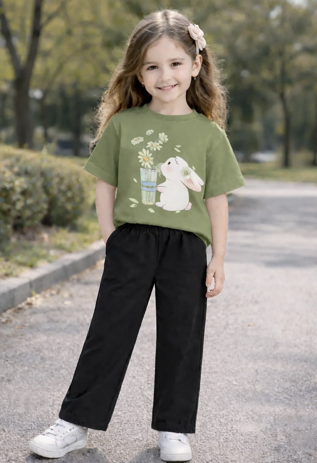 Kids' Bunny Graphic Outfit in Multi-Colors 