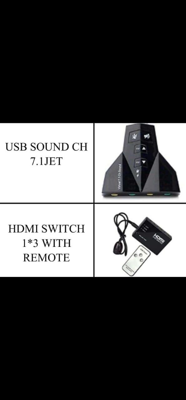 USB 7.1 Channel Sound Adapter & HDMI Switch Combo