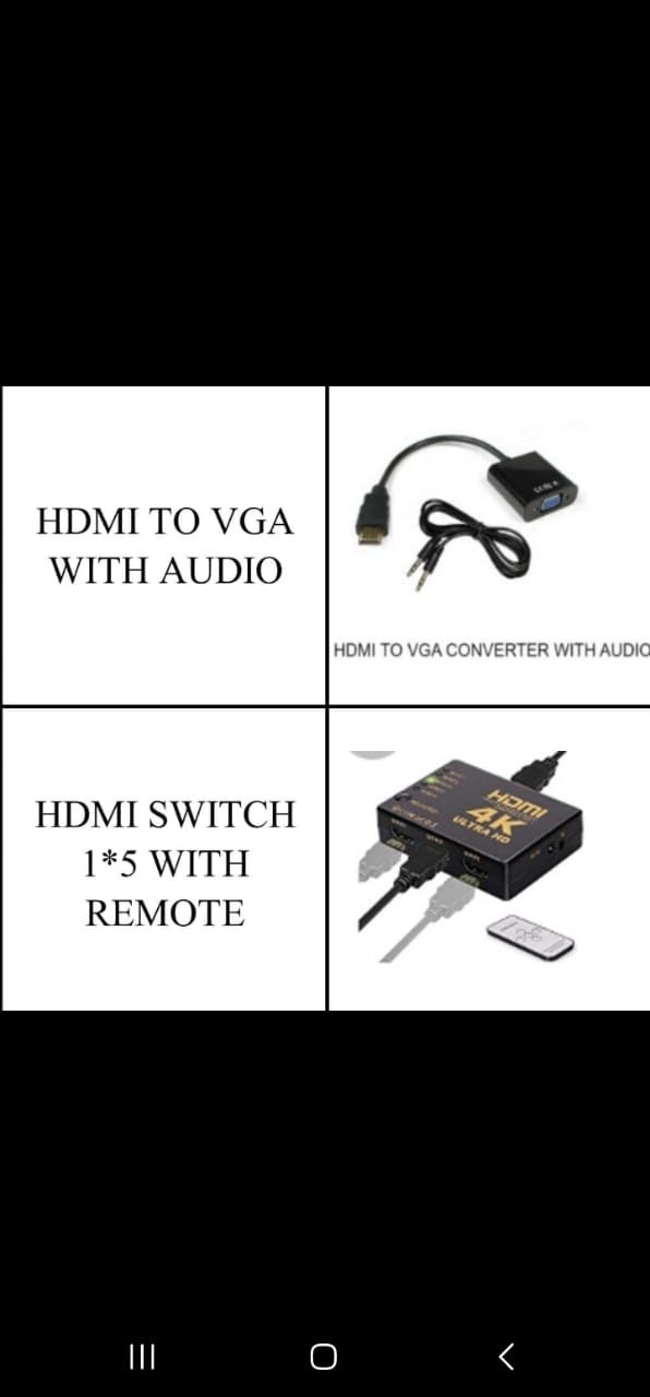 HDMI to VGA Converter with Audio & HDMI Switch 5-Port with Remote