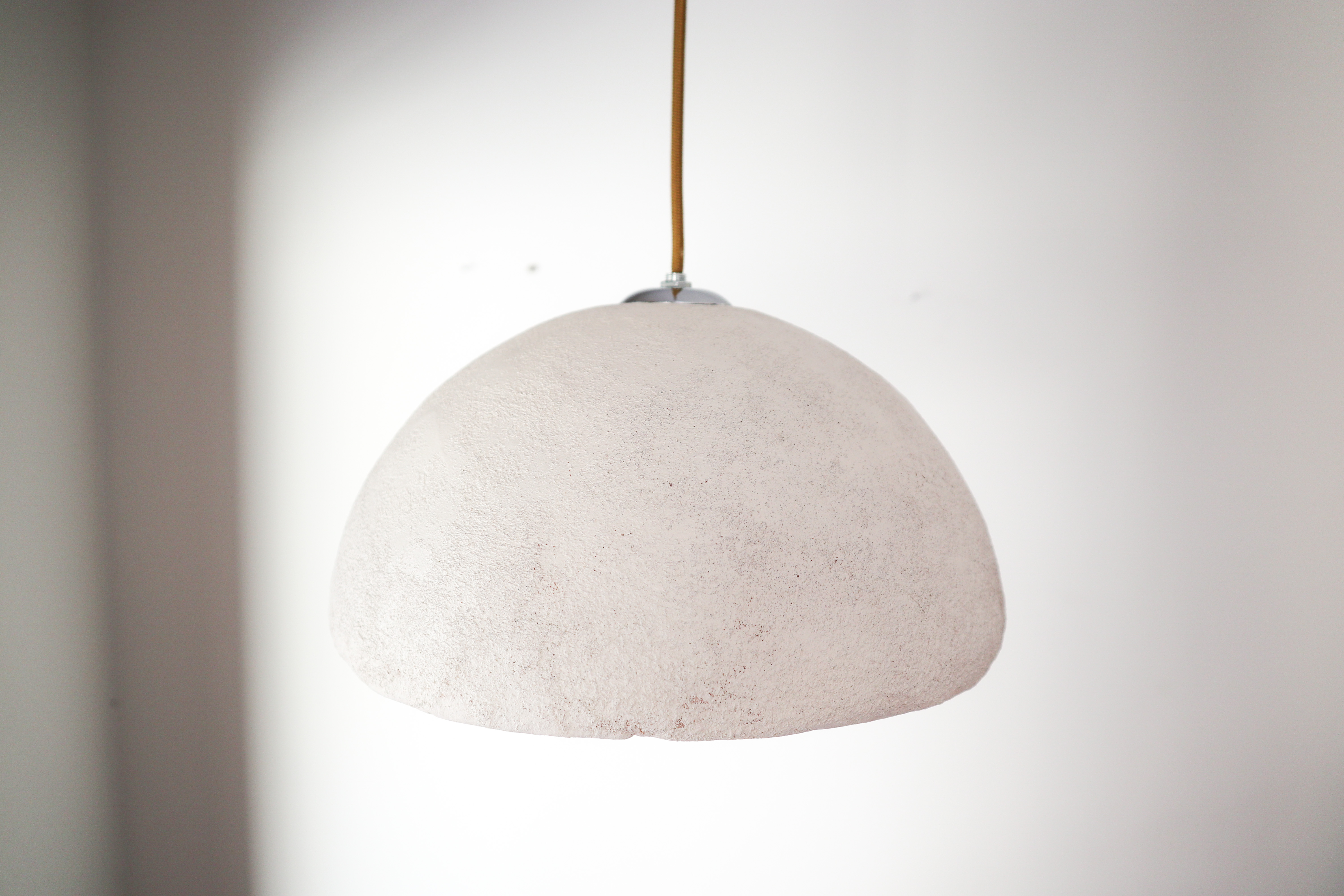 Kanso Ceiling Lamp | Japandi Handmade Paper Clay Hanging Light | Pendant Fixture