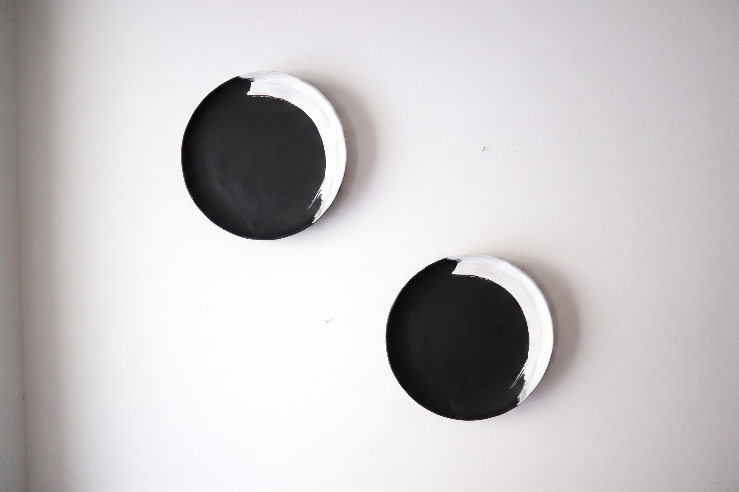 Set of 2 Handmade Paper Clay Wabi-Sabi Wall Sculptures, Japandi Organic Decor