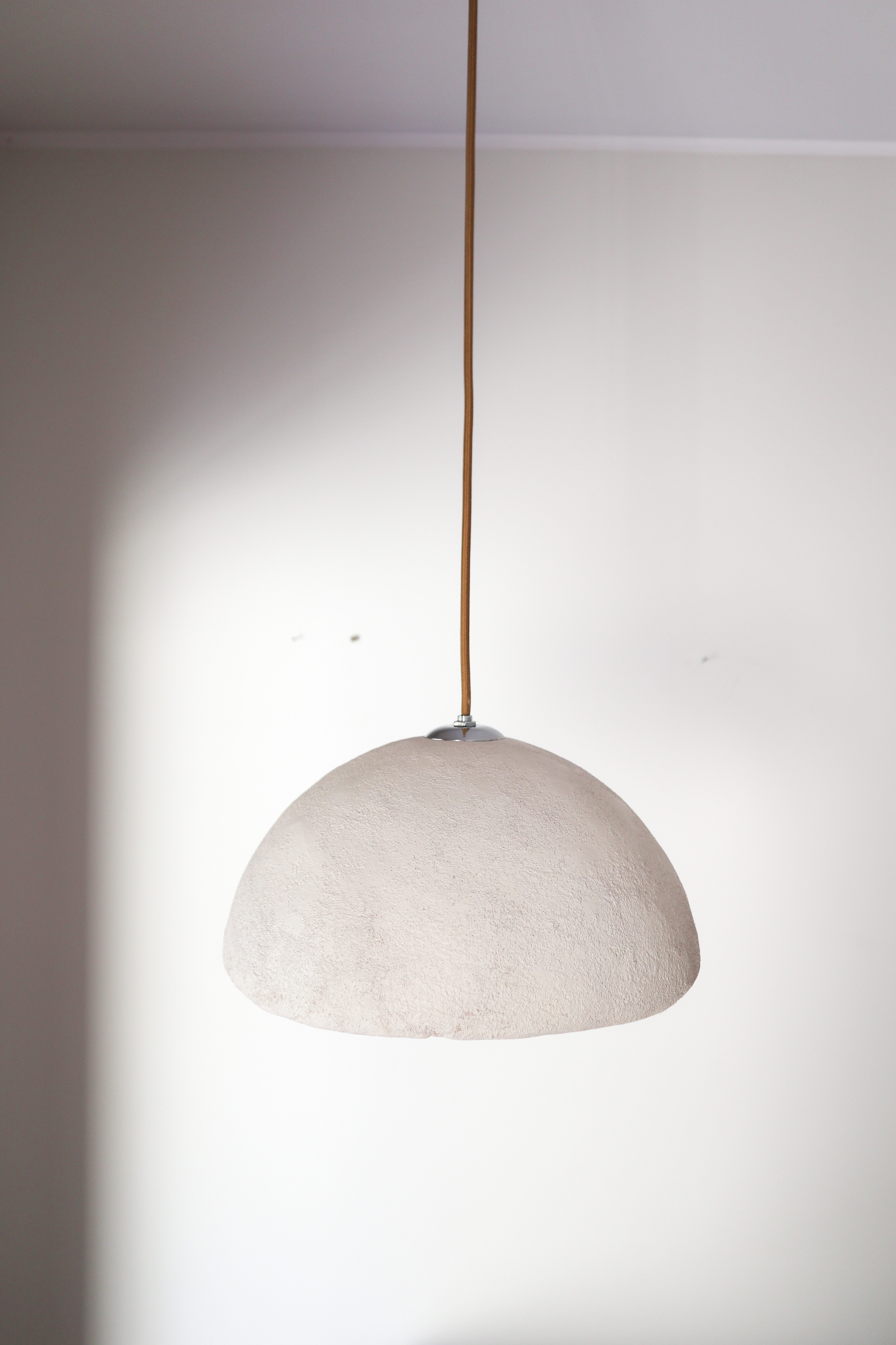 Kanso Ceiling Lamp | Japandi Handmade Paper Clay Hanging Light | Pendant Fixture