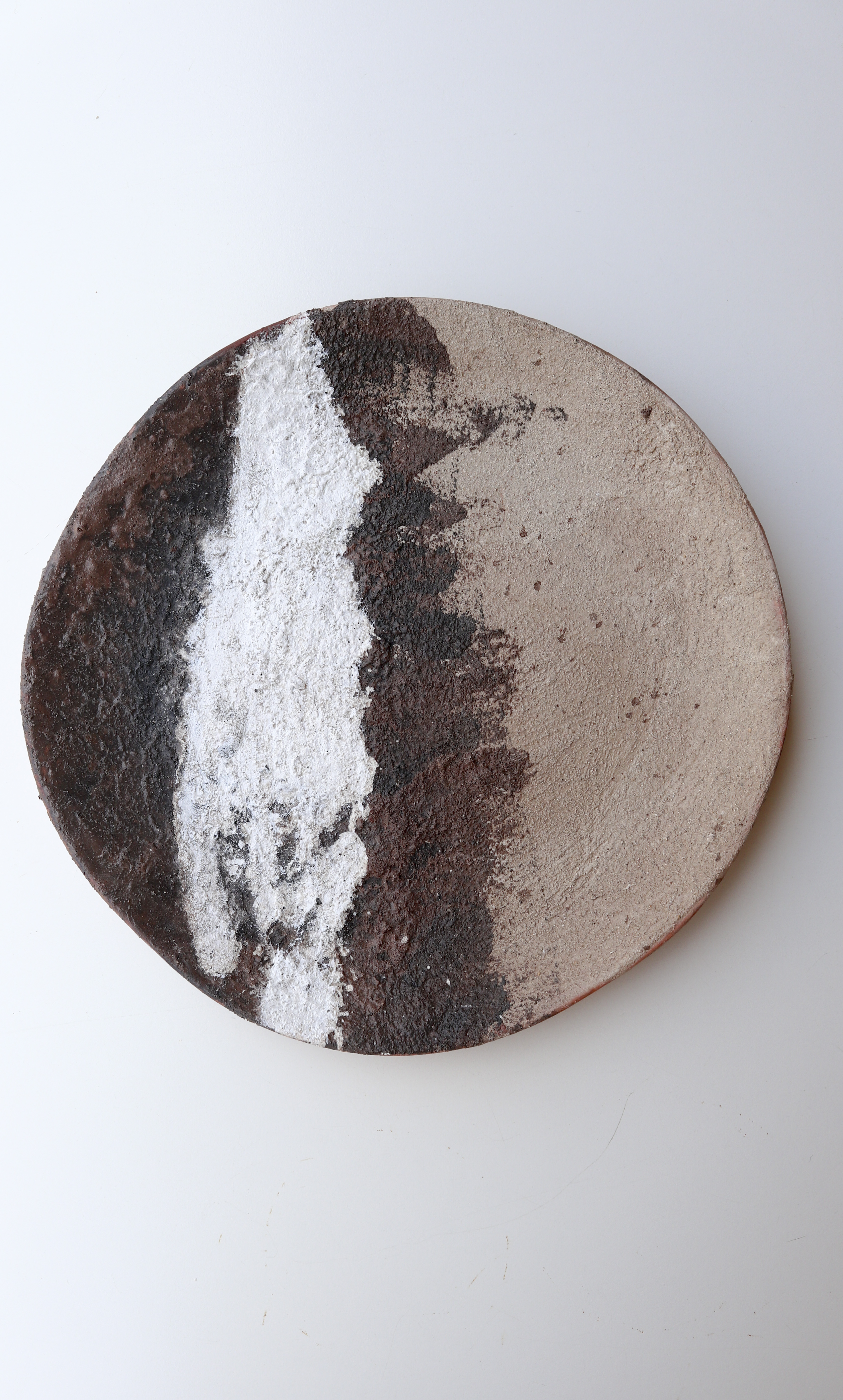 Wabi Sabi Wall Sculpture: Terracotta Clay Wall Plate Textured Nagisa